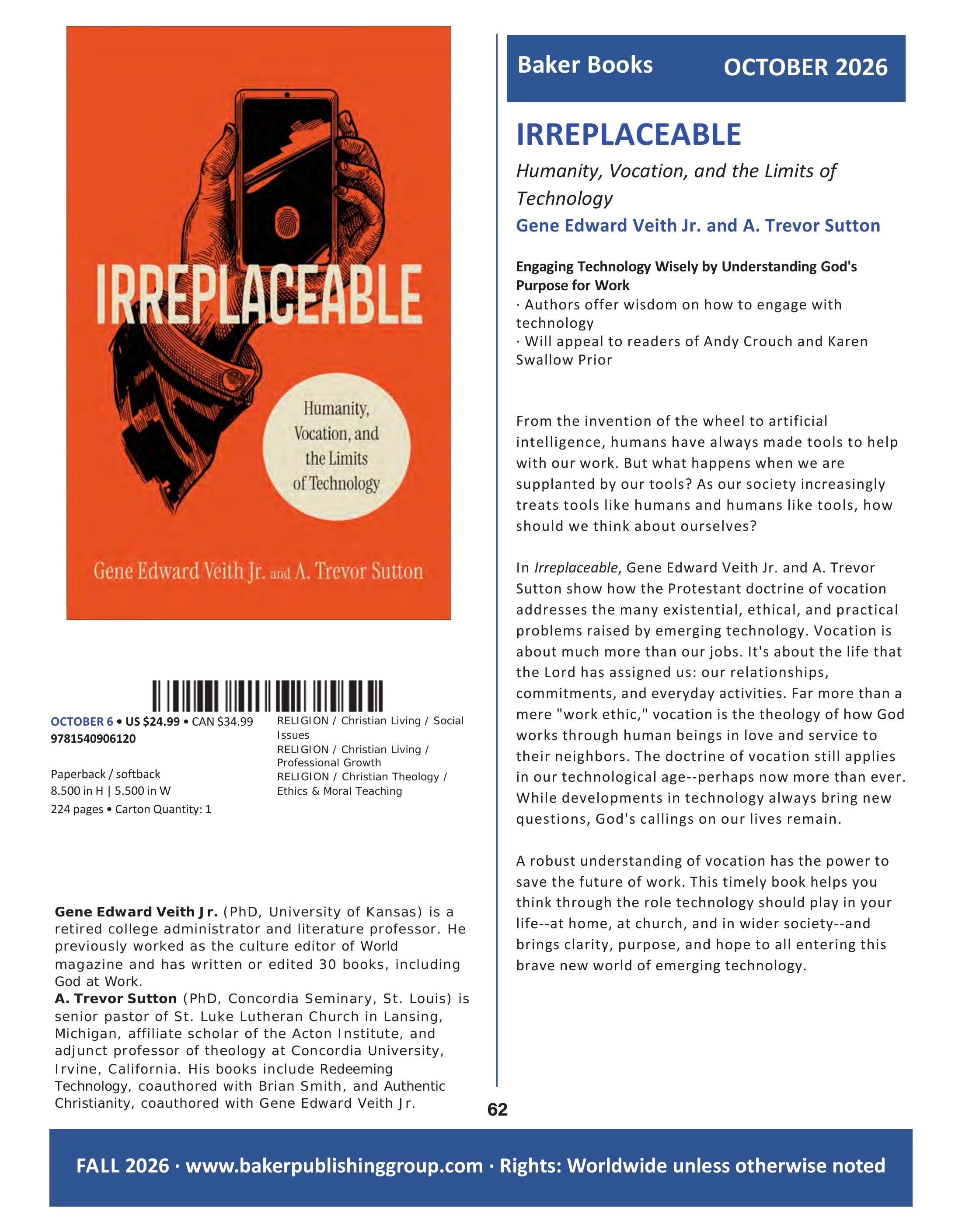 Baker Publishing Group Fall Nonfiction Catalog Weekly Ad August 1 - December 31, 2026
