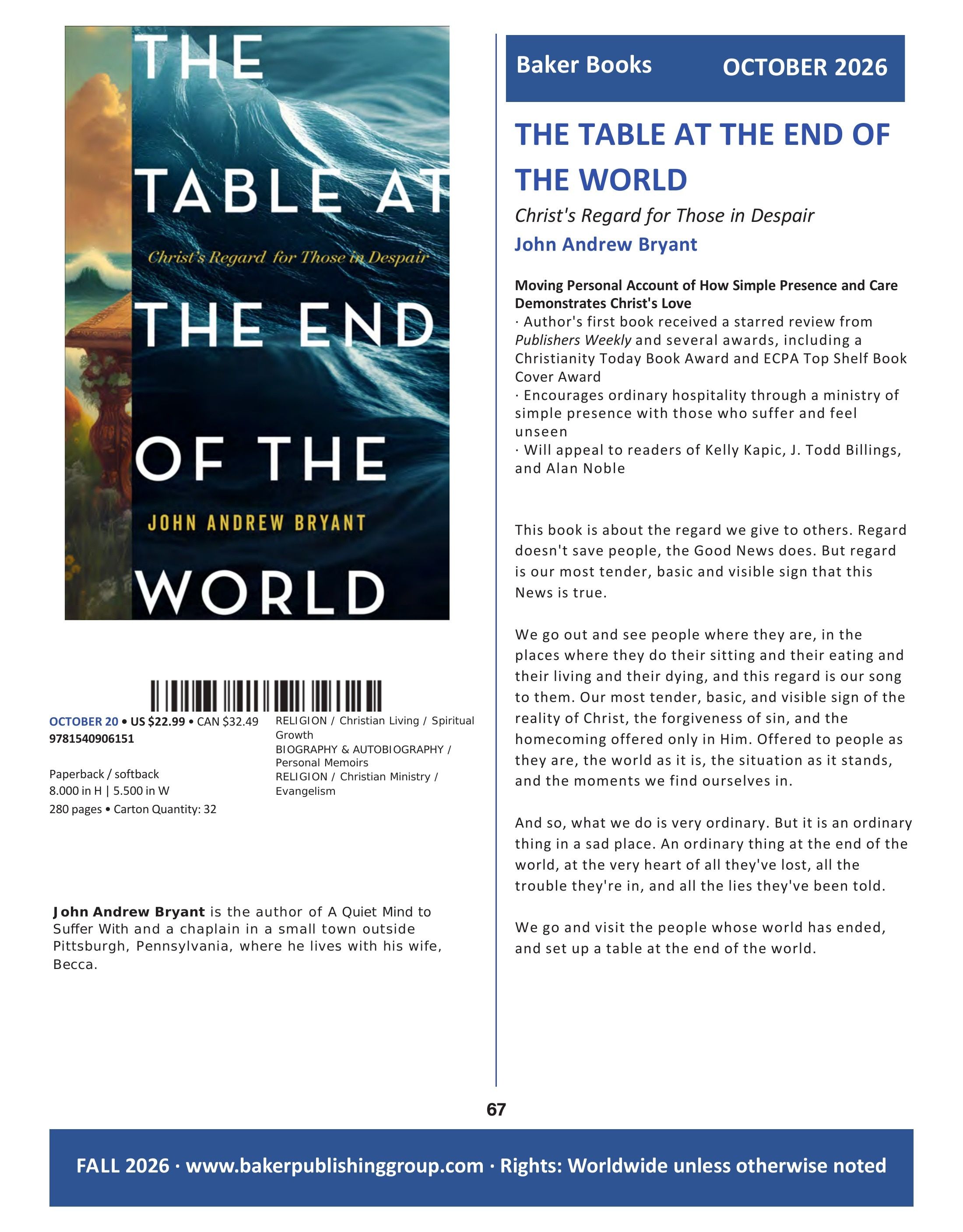 Baker Publishing Group (6030 East Fulton Road, Ada, MI) Fall Nonfiction Catalog Weekly Ad August 1 - December 31, 2026