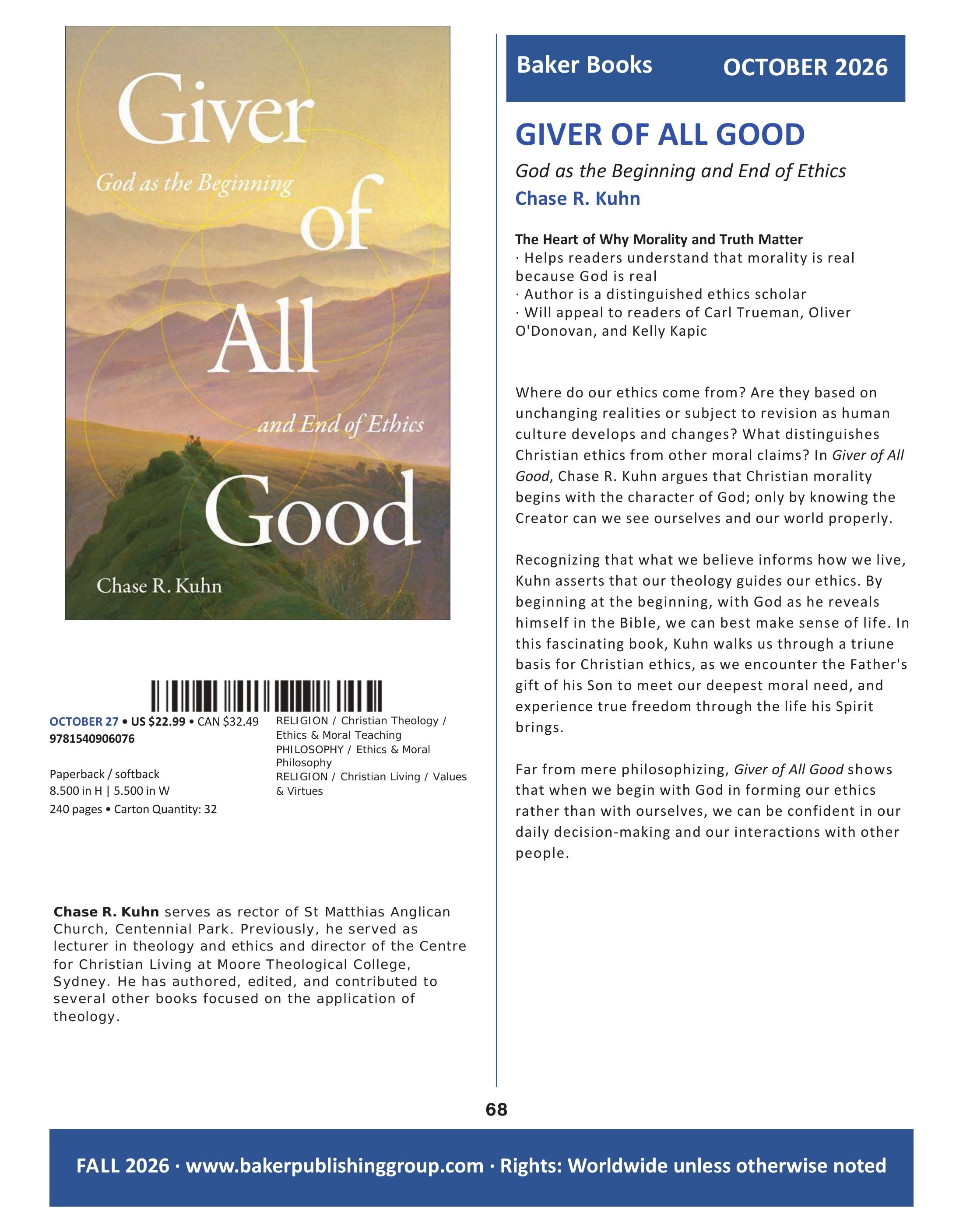 Baker Publishing Group (6030 East Fulton Road, Ada, MI) Fall Nonfiction Catalog Weekly Ad August 1 - December 31, 2026