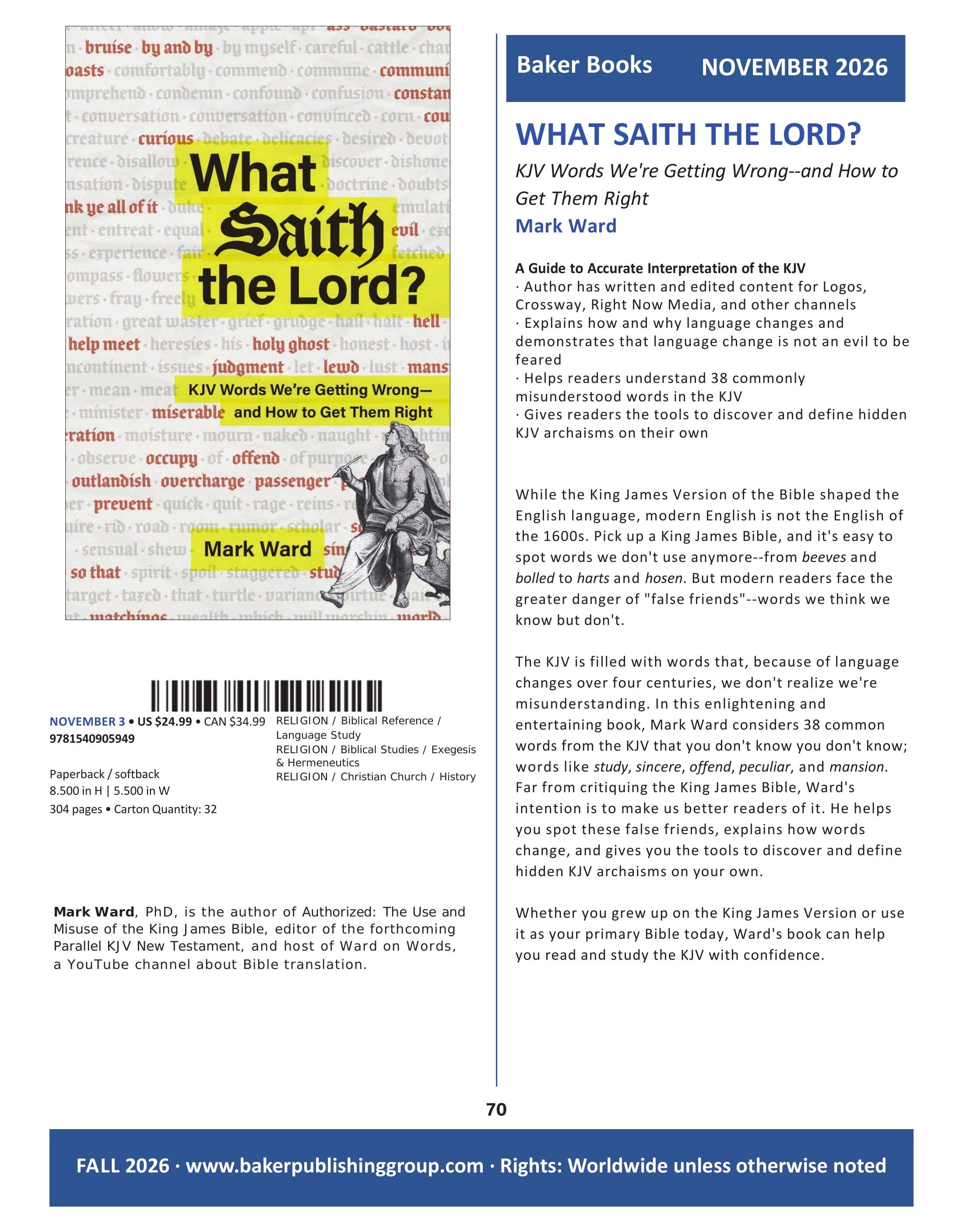 Baker Publishing Group (6030 East Fulton Road, Ada, MI) Fall Nonfiction Catalog Weekly Ad August 1 - December 31, 2026