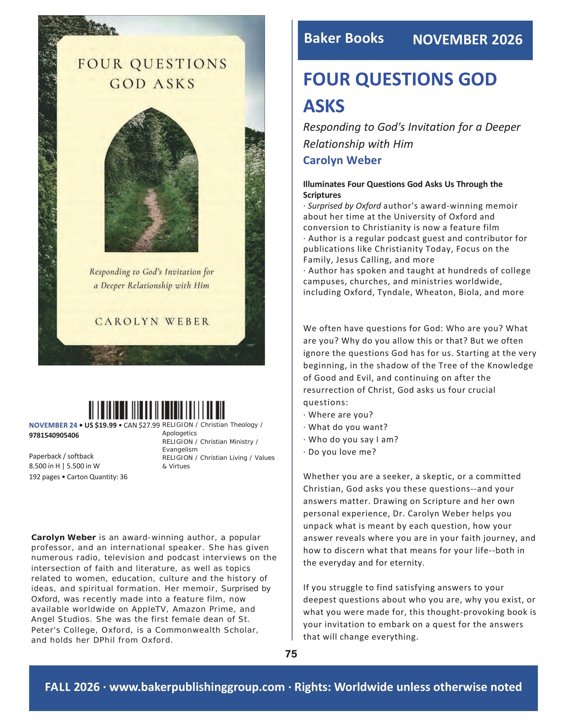 Baker Publishing Group Fall Nonfiction Catalog Weekly Ad August 1 - December 31, 2026