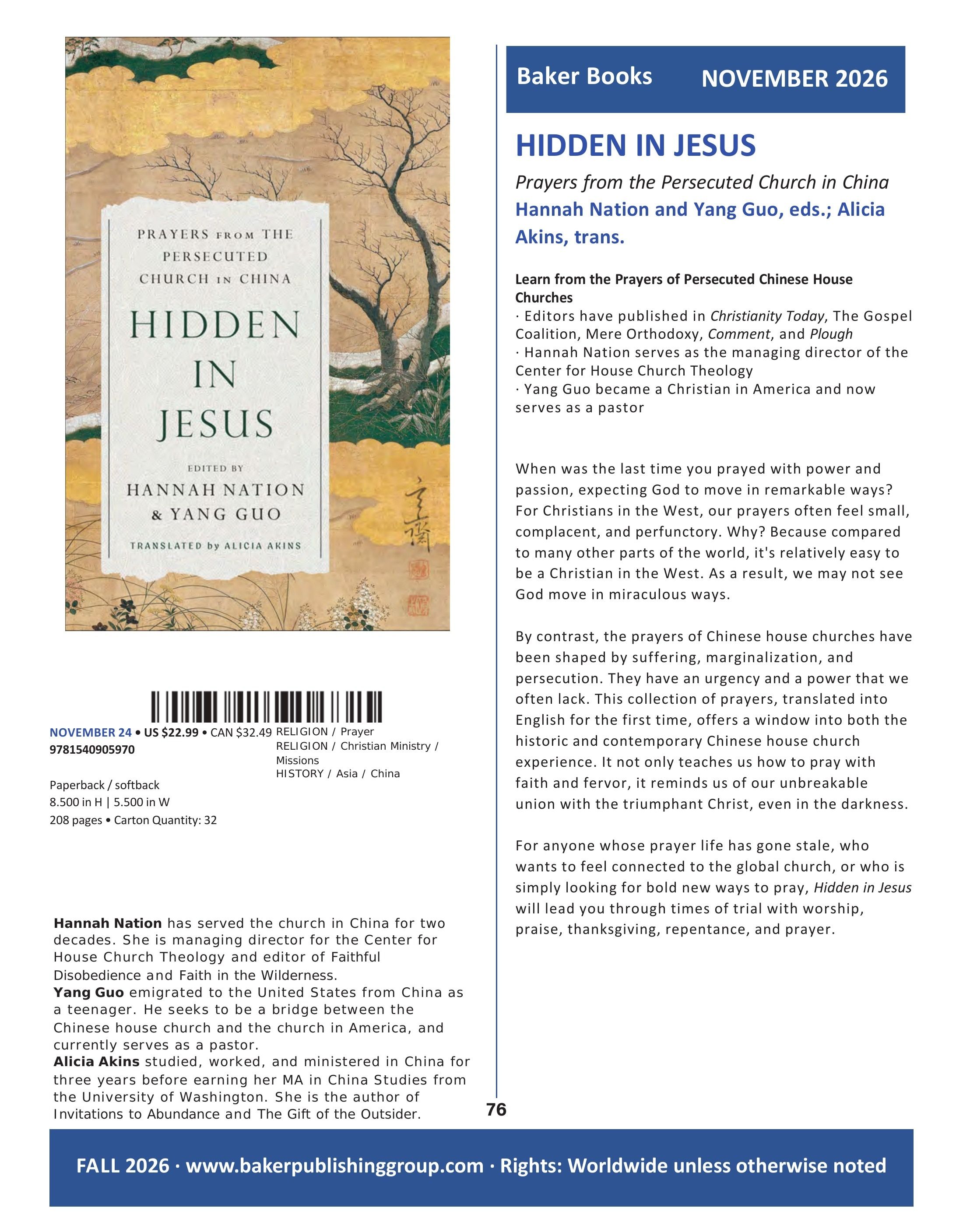 Baker Publishing Group Fall Nonfiction Catalog Weekly Ad August 1 - December 31, 2026