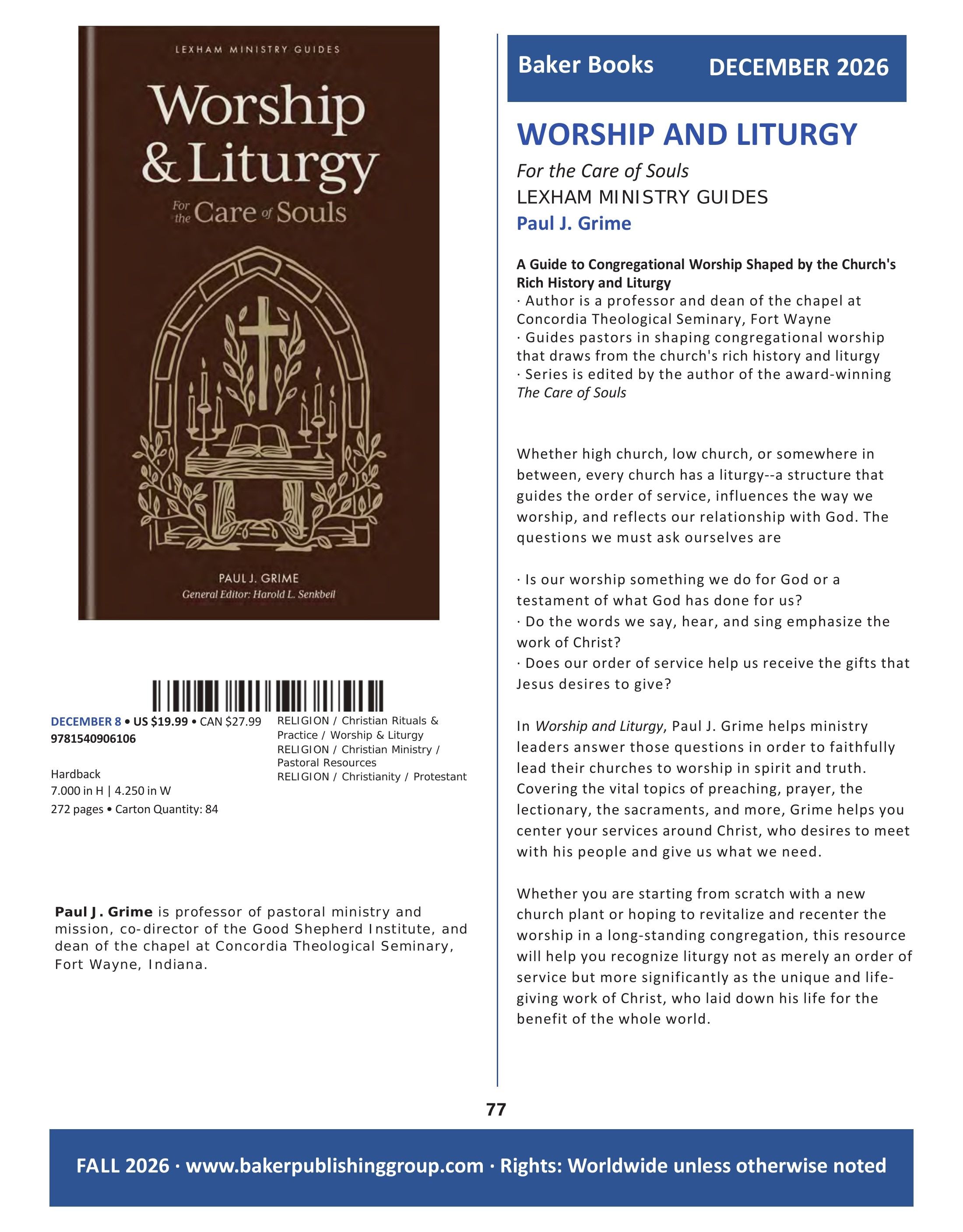 Baker Publishing Group Fall Nonfiction Catalog Weekly Ad August 1 - December 31, 2026