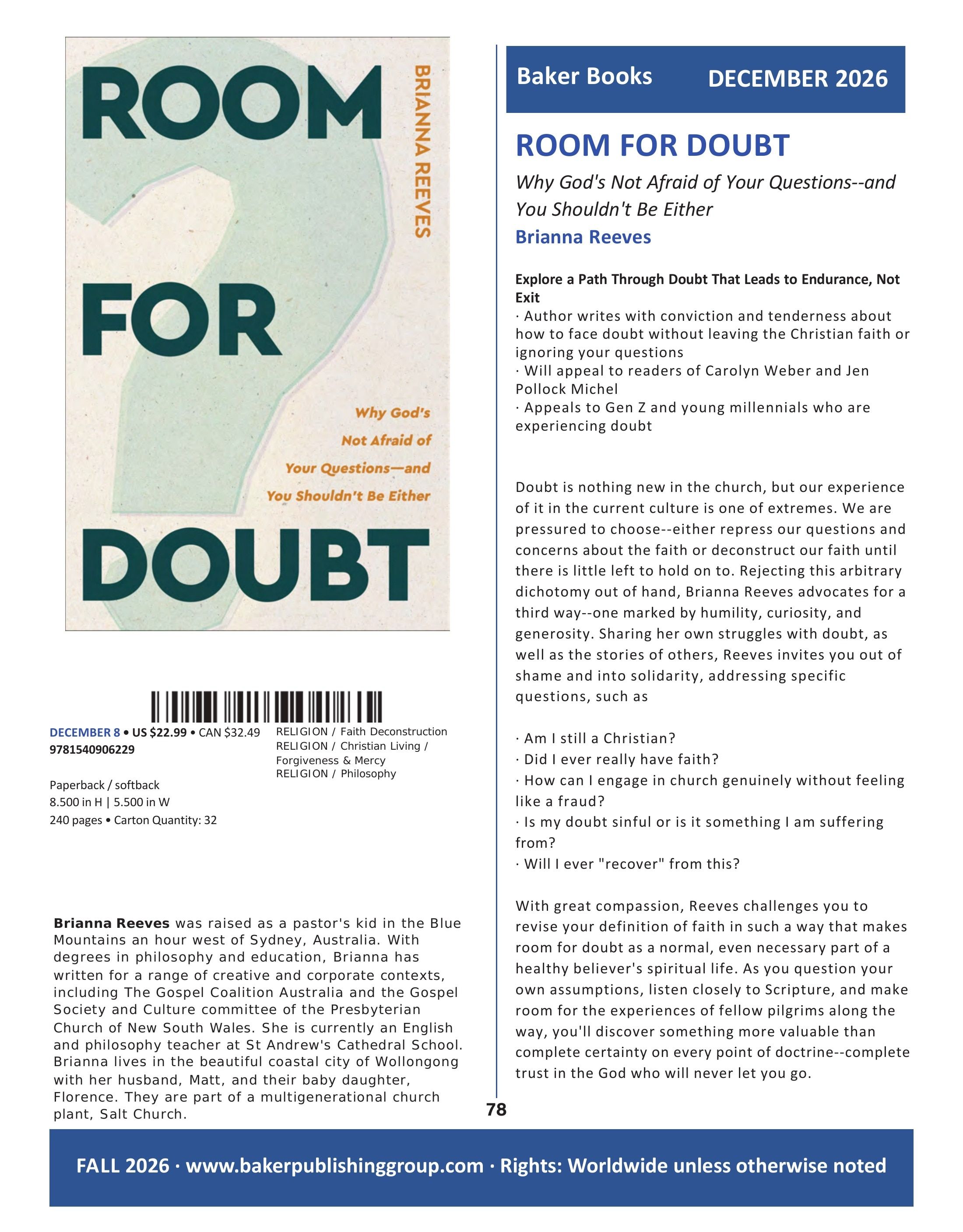 Baker Publishing Group Fall Nonfiction Catalog Weekly Ad August 1 - December 31, 2026