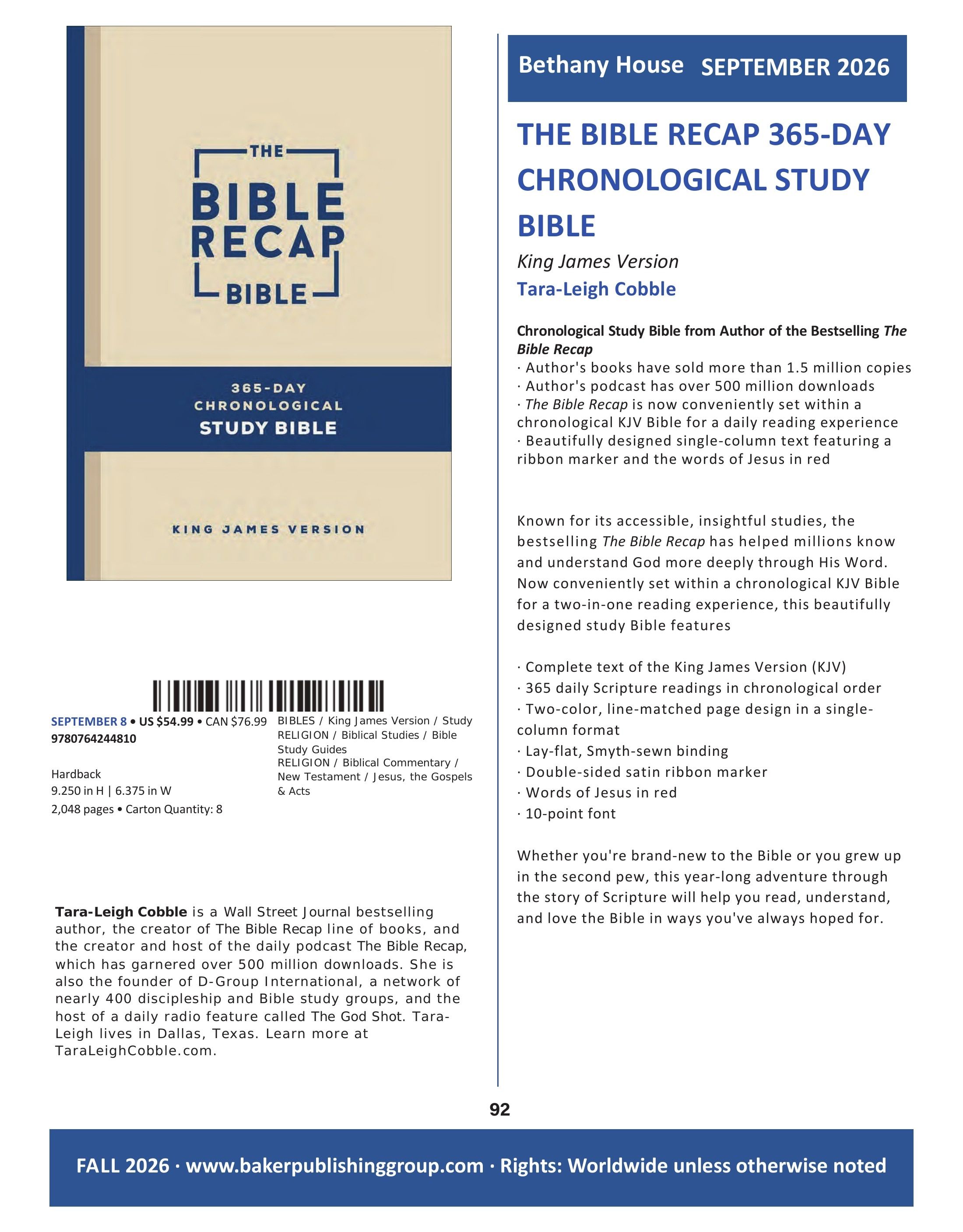 Baker Publishing Group Fall Nonfiction Catalog Weekly Ad August 1 - December 31, 2026