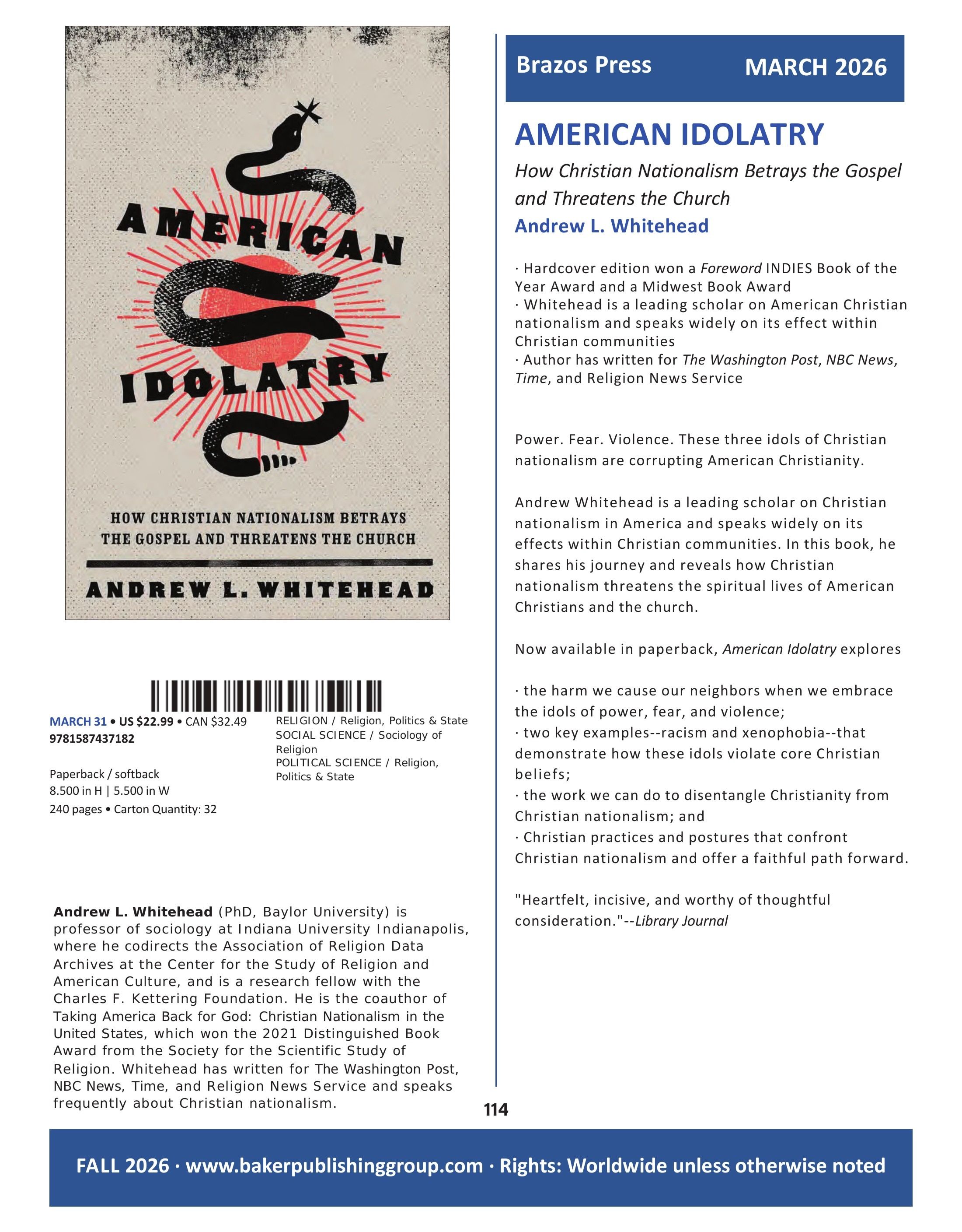 Baker Publishing Group Fall Nonfiction Catalog Weekly Ad August 1 - December 31, 2026