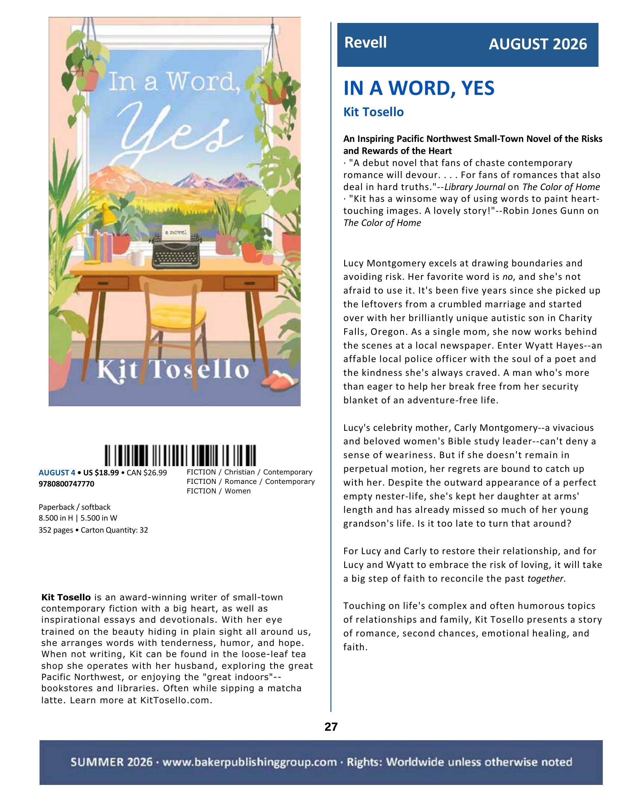 Baker Publishing Group Summer Fiction Catalog Weekly Ad May 1 - August 31, 2026