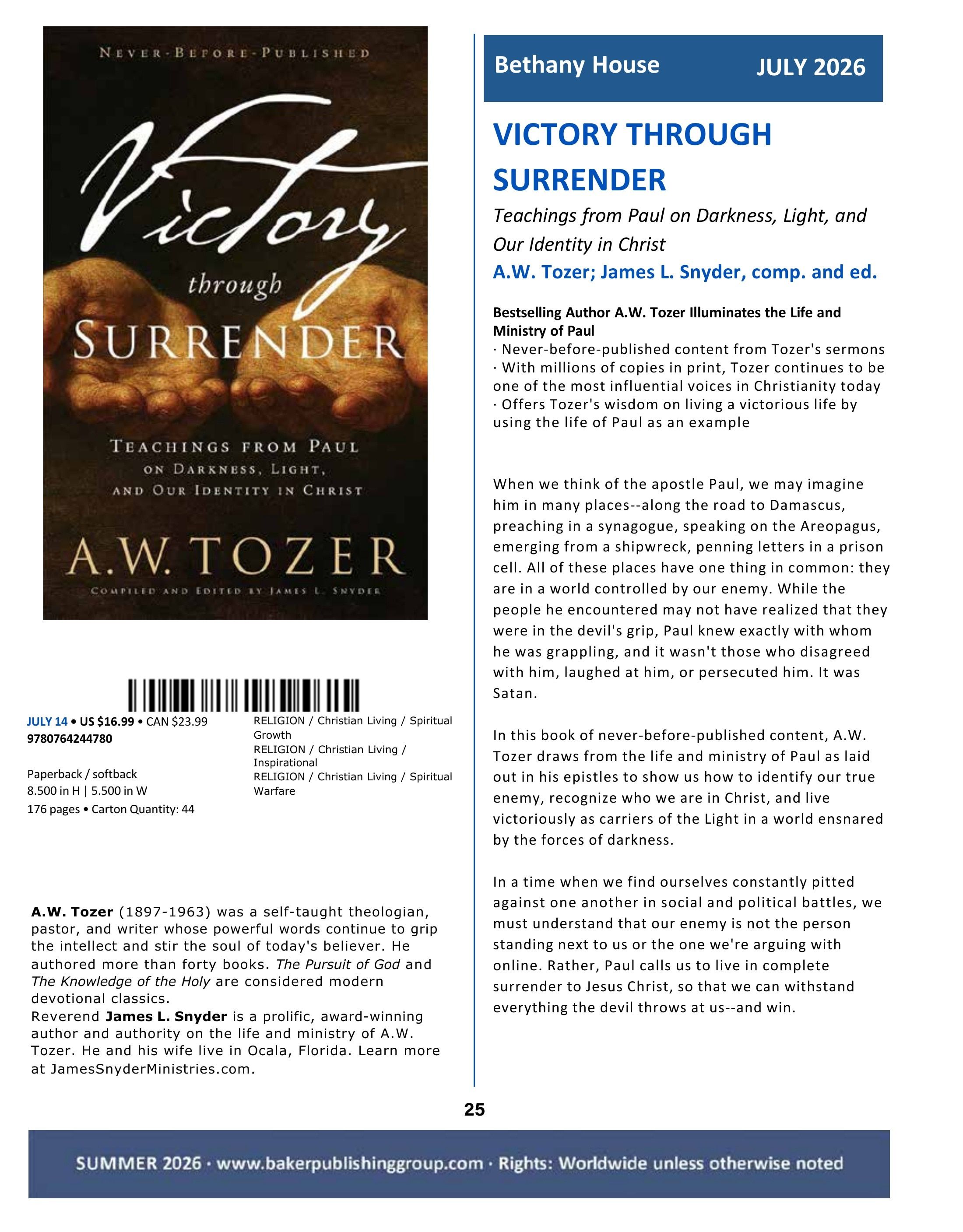 Baker Publishing Group Summer Nonfiction Catalog Weekly Ad May 1 - August 31, 2026
