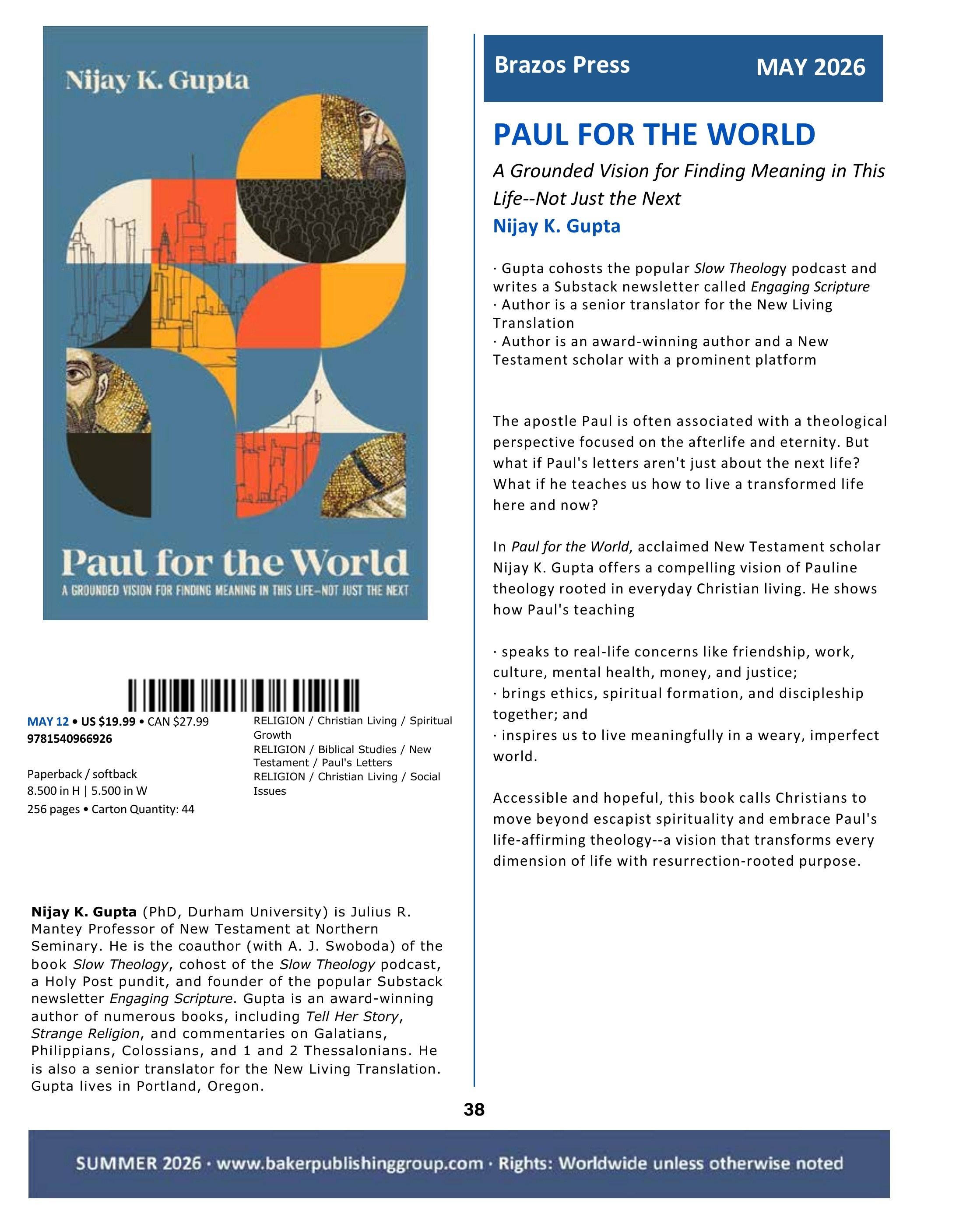 Baker Publishing Group Summer Nonfiction Catalog Weekly Ad May 1 - August 31, 2026