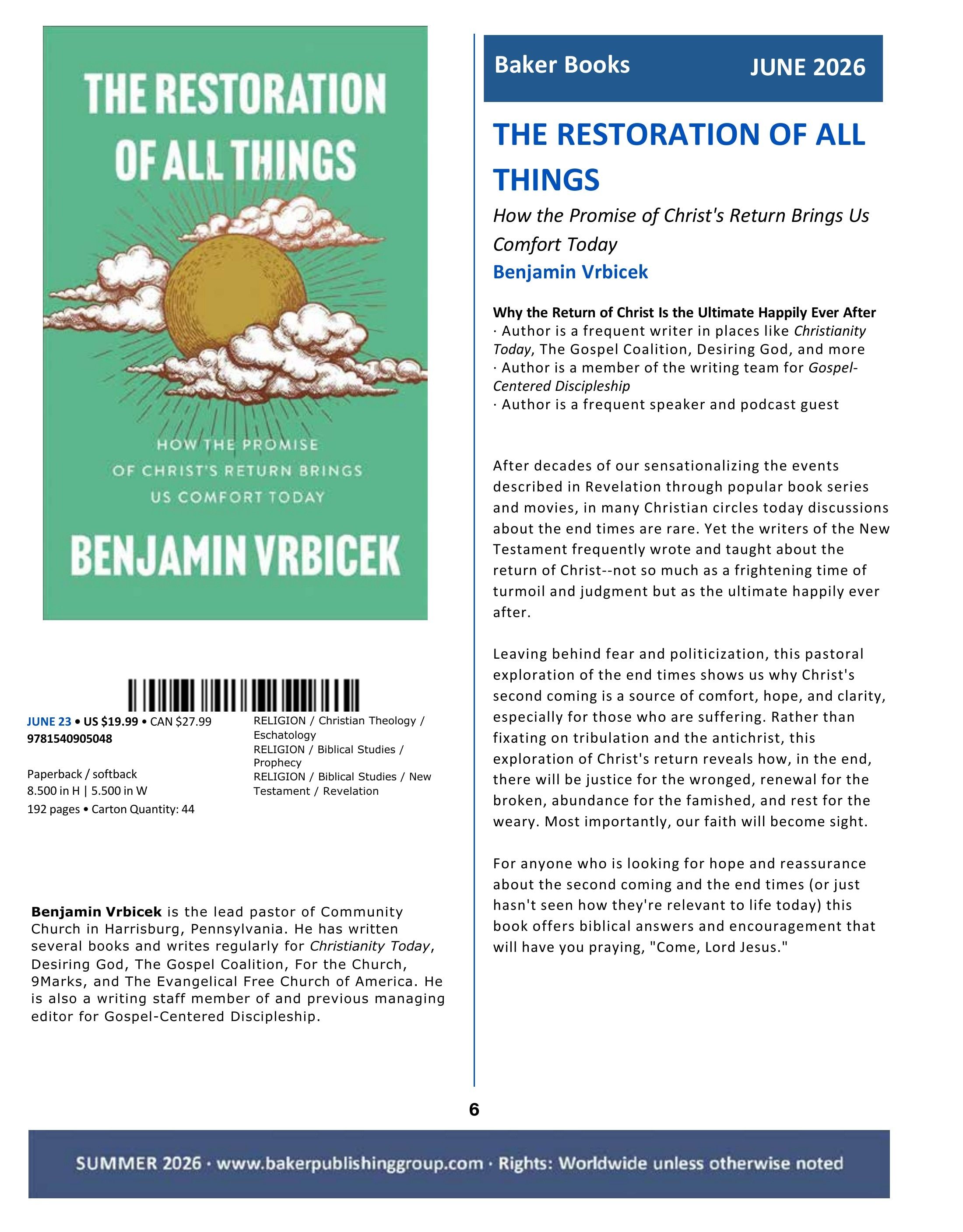 Baker Publishing Group Summer Nonfiction Catalog Weekly Ad May 1 - August 31, 2026