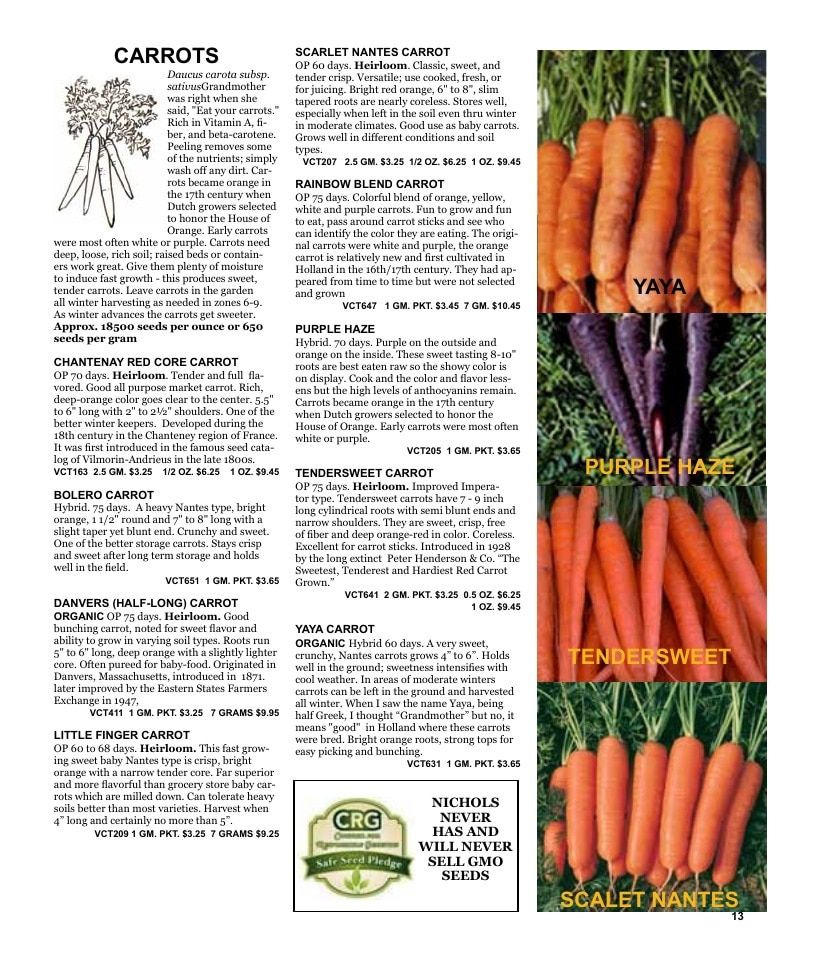 Nichols Garden Nursery Seed Catalog Weekly Ad January 1 - December 31, 2026