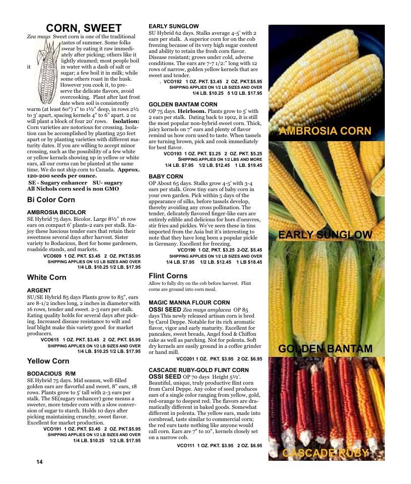 Nichols Garden Nursery Seed Catalog Weekly Ad January 1 - December 31, 2026