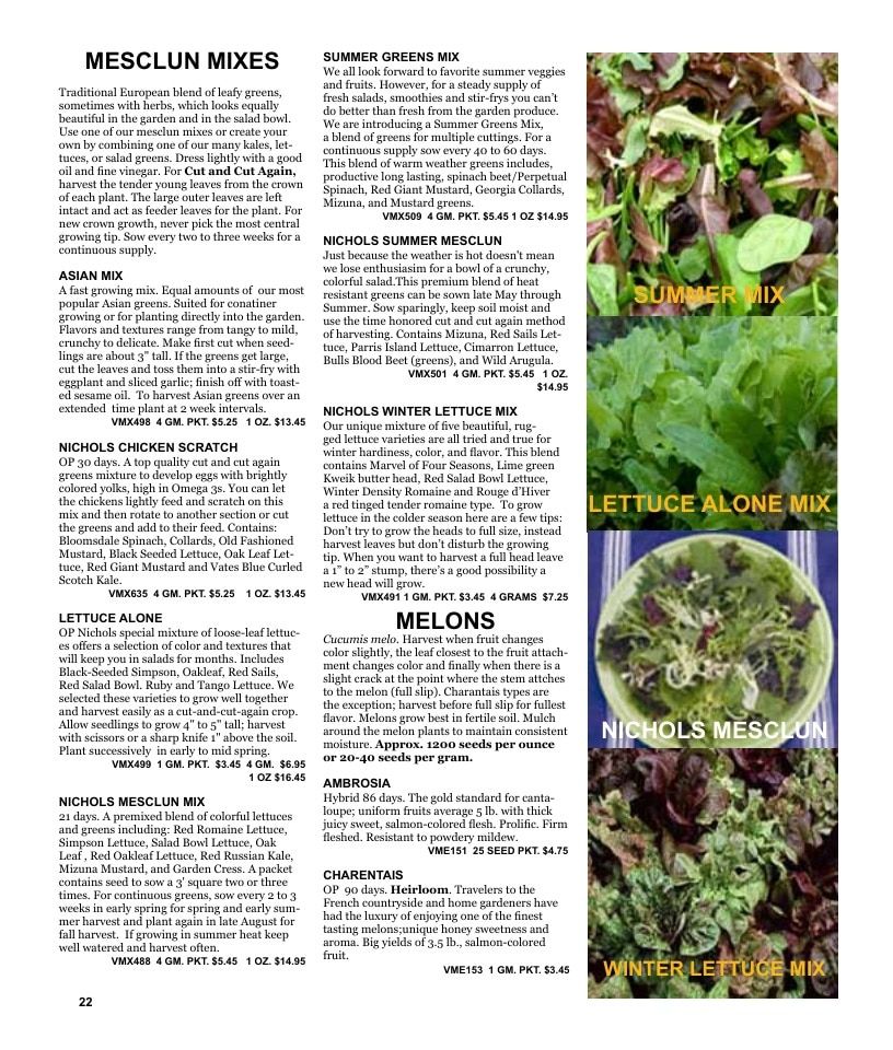 Nichols Garden Nursery Seed Catalog Weekly Ad January 1 - December 31, 2026