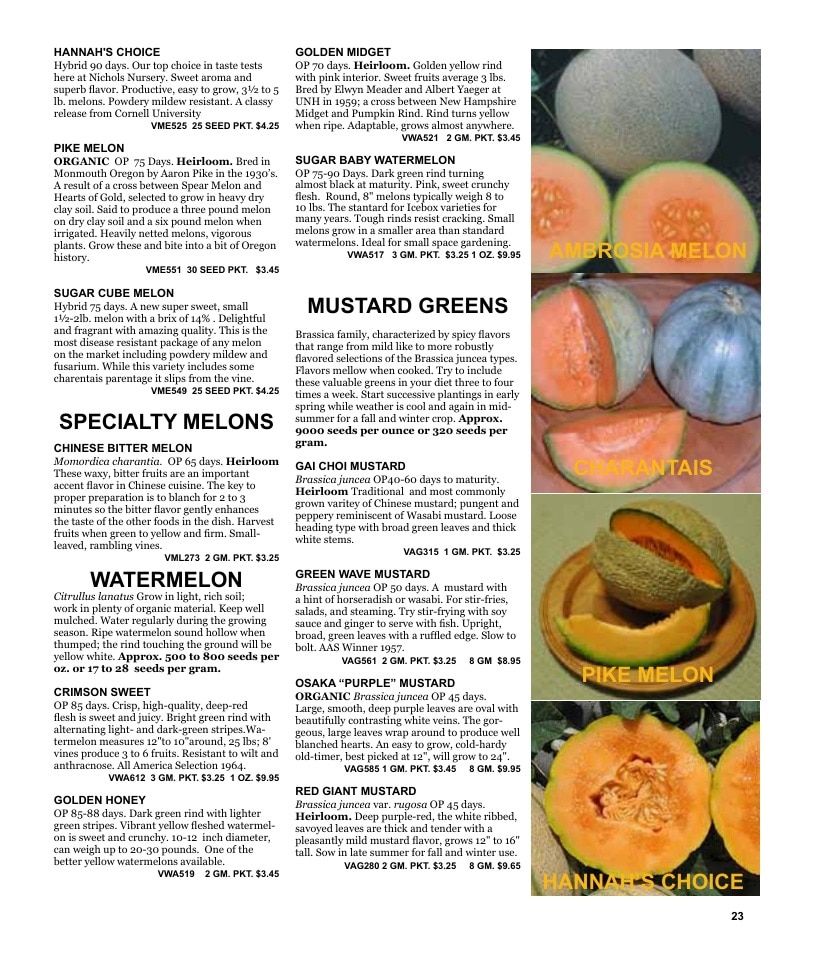 Nichols Garden Nursery Seed Catalog Weekly Ad January 1 - December 31, 2026
