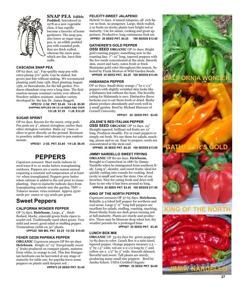 Nichols Garden Nursery Seed Catalog Weekly Ad January 1 - December 31, 2026