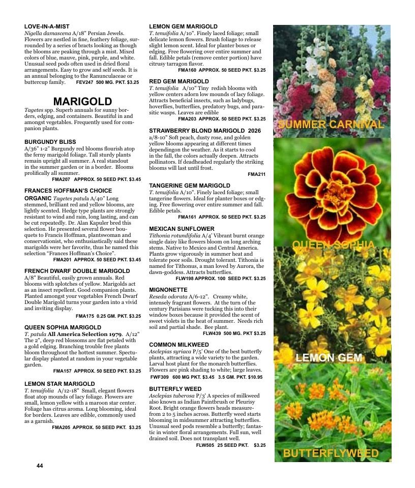 Nichols Garden Nursery Seed Catalog Weekly Ad January 1 - December 31, 2026