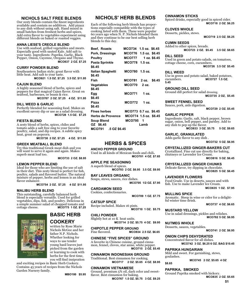 Nichols Garden Nursery Seed Catalog Weekly Ad January 1 - December 31, 2026
