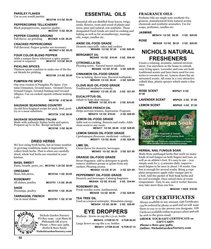 Nichols Garden Nursery Seed Catalog Weekly Ad January 1 - December 31, 2026