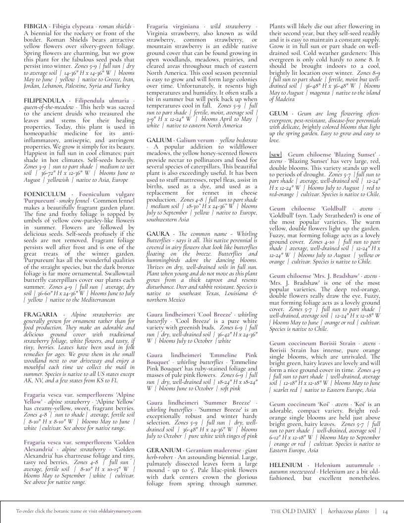 The Old Dairy Nursery & Gardens Garden Catalog Weekly Ad January 1 - December 31, 2026