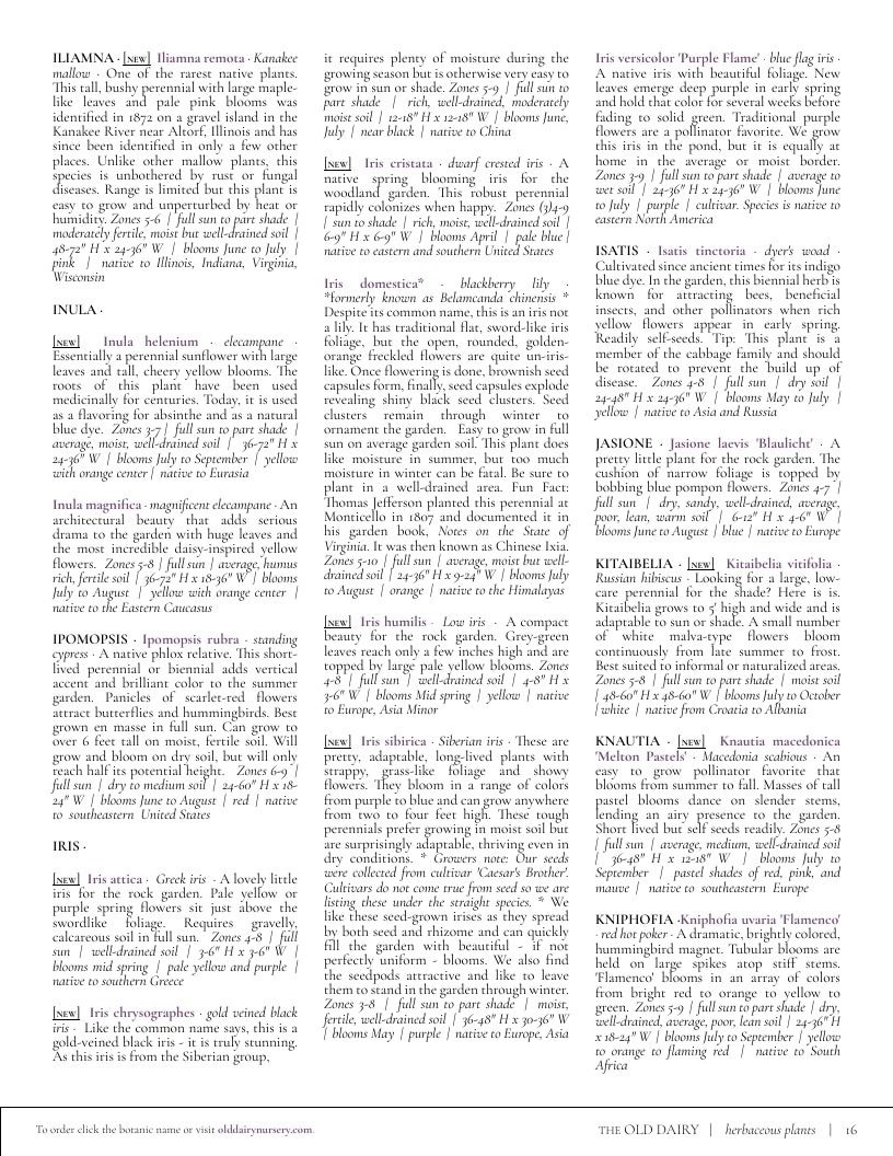 The Old Dairy Nursery & Gardens Garden Catalog Weekly Ad January 1 - December 31, 2026
