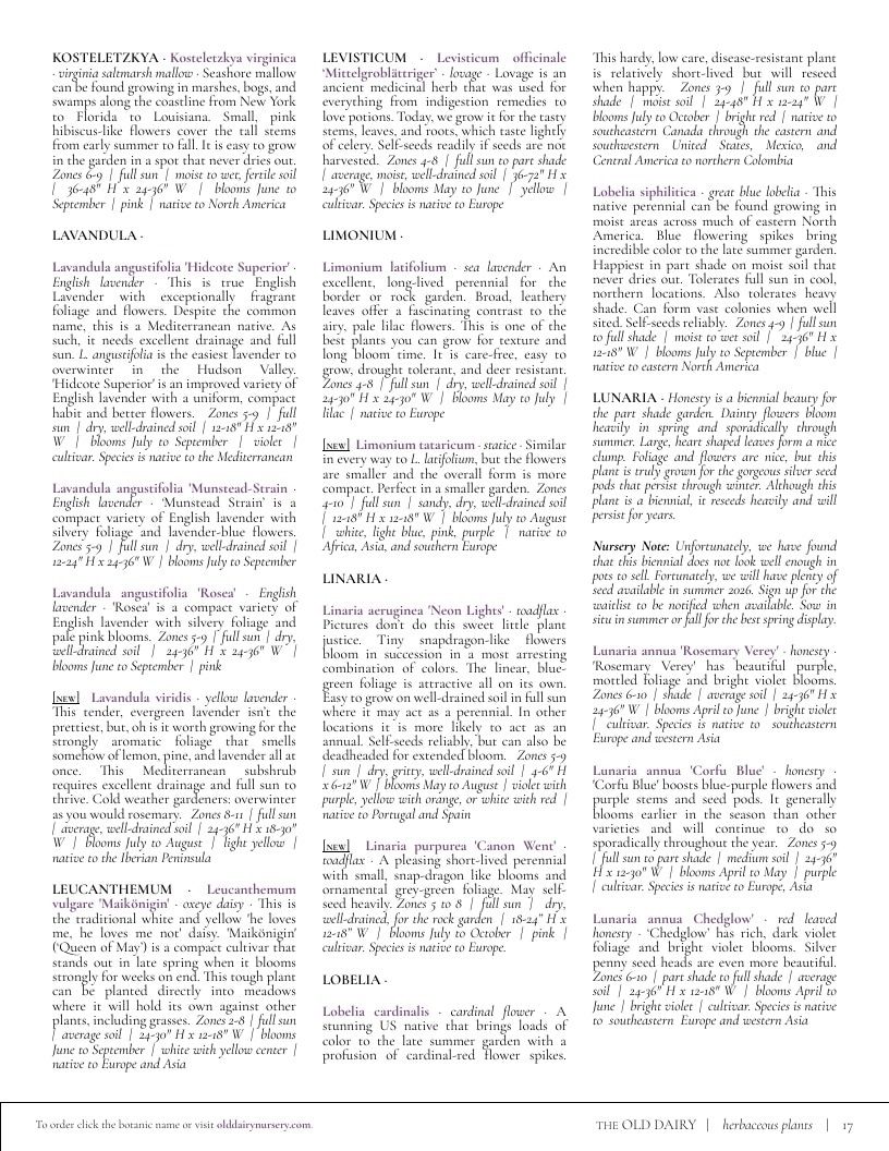 The Old Dairy Nursery & Gardens Garden Catalog Weekly Ad January 1 - December 31, 2026