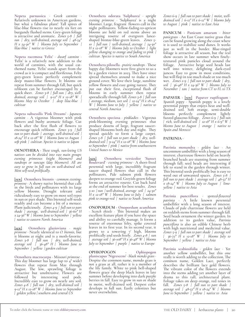 The Old Dairy Nursery & Gardens Garden Catalog Weekly Ad January 1 - December 31, 2026