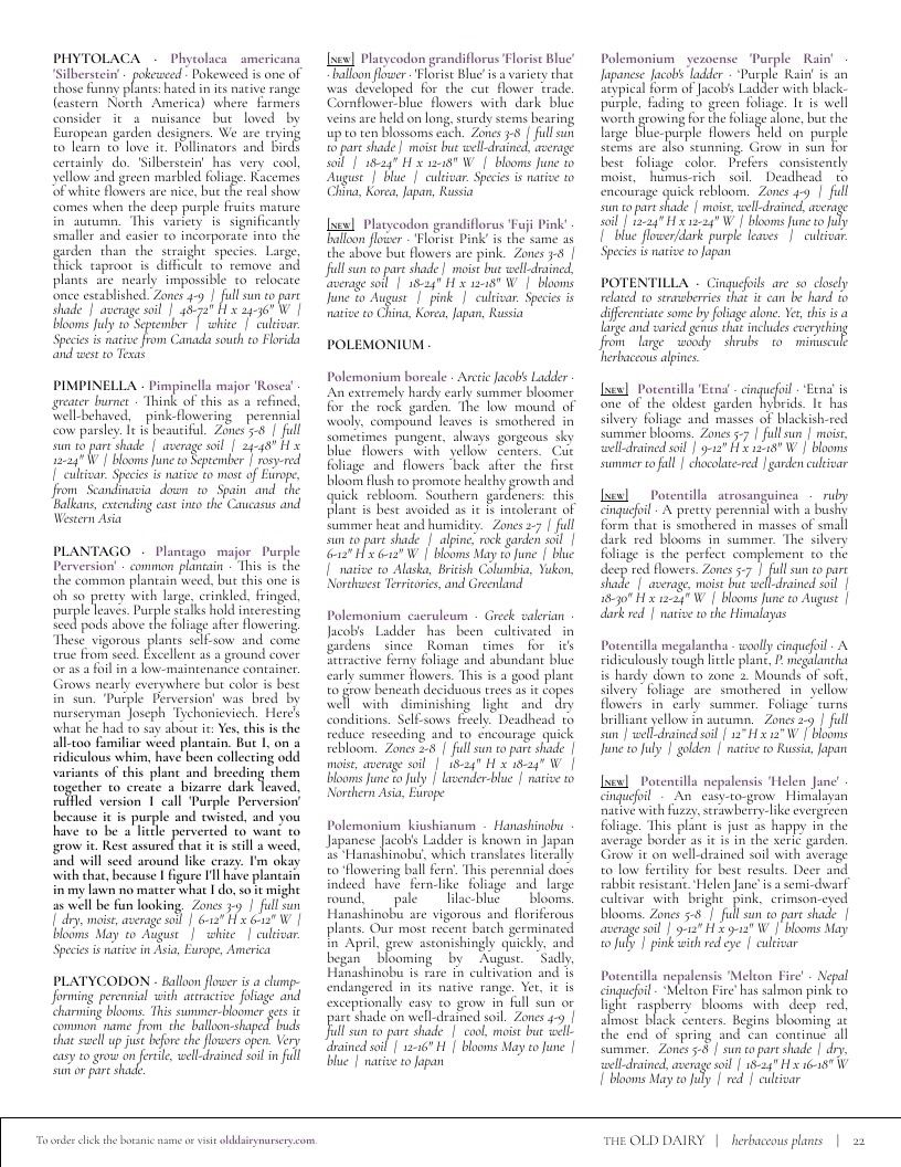 The Old Dairy Nursery & Gardens Garden Catalog Weekly Ad January 1 - December 31, 2026