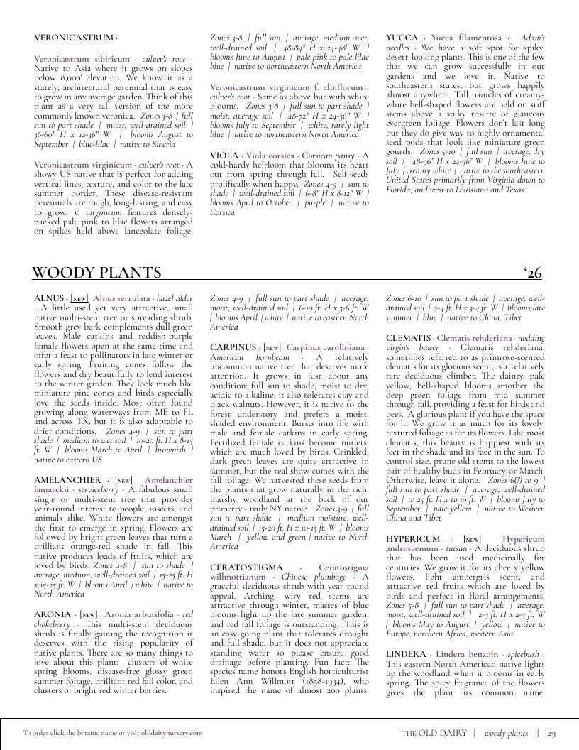 The Old Dairy Nursery & Gardens Garden Catalog Weekly Ad January 1 - December 31, 2026