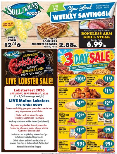 Sullivan's Foods (Kewanee, Mendota and Princeton, IL) Weekly Ad August 26 - September 1, 2026