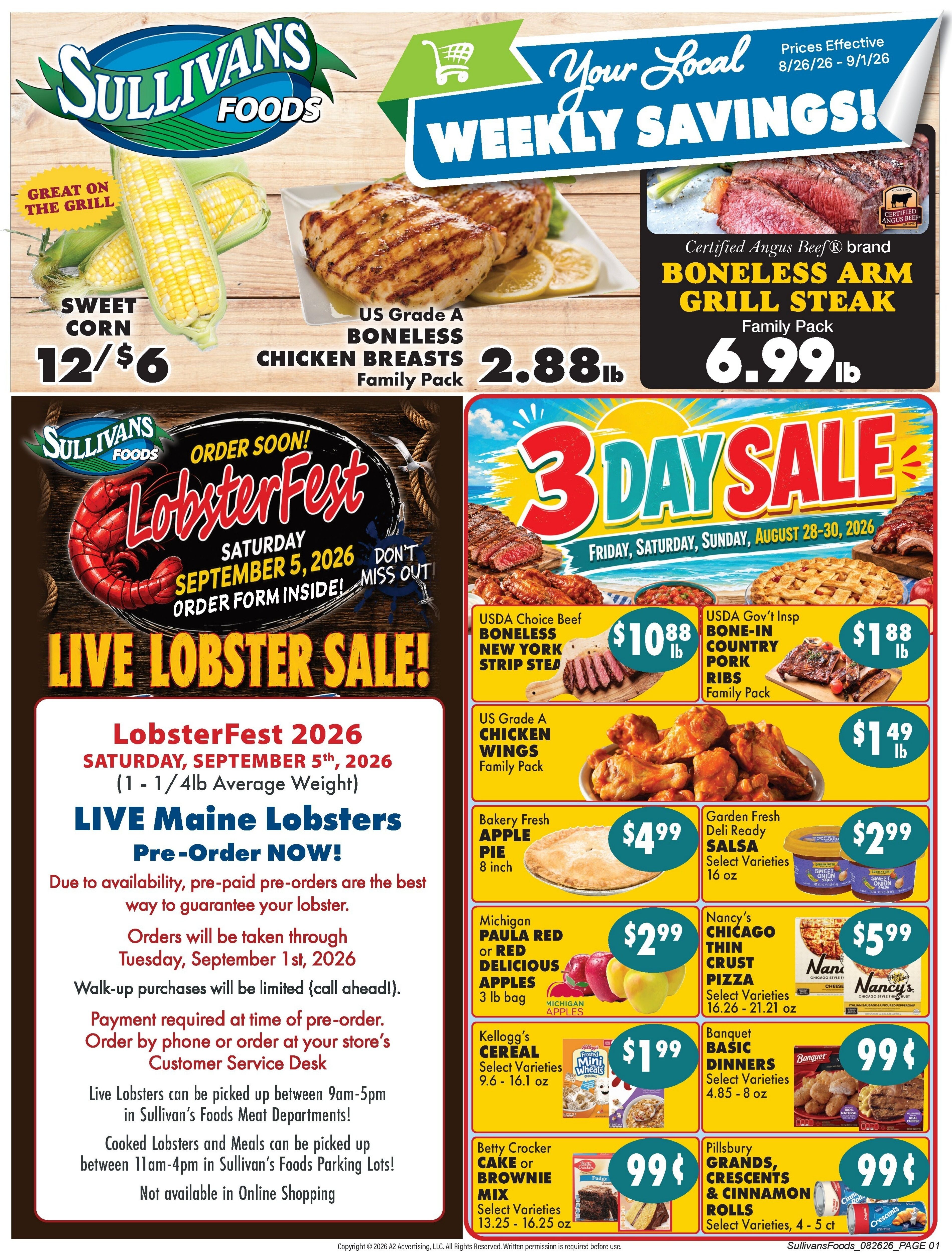 Sullivan's Foods (Kewanee, Mendota and Princeton, IL) Weekly Ad August 26 - September 1, 2026