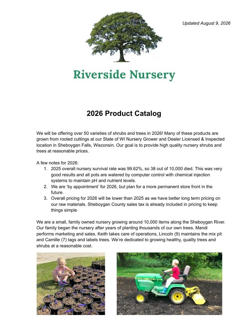 Riverside Nursery Garden Catalog Weekly Ad January 1 - December 31, 2026