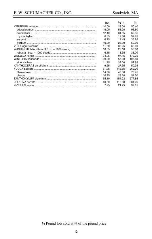 F. W. Schumacher Co. Seed Catalog Weekly Ad January 1 - December 31, 2026