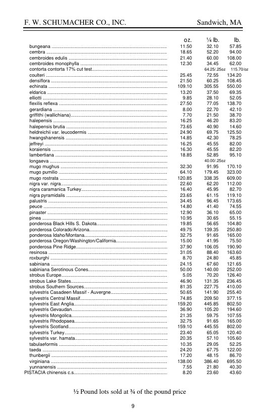 F. W. Schumacher Co. Seed Catalog Weekly Ad January 1 - December 31, 2026