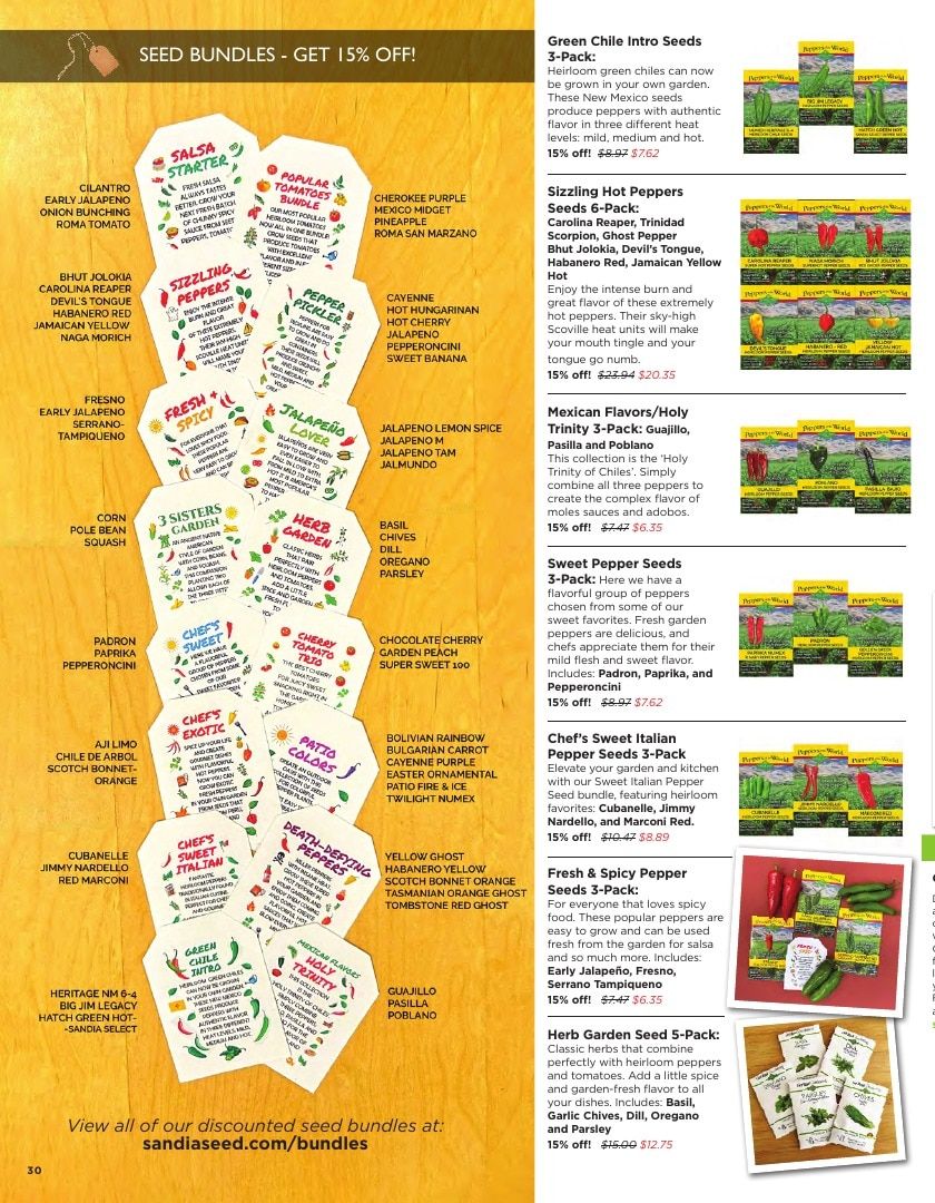 Sandia Seed Company Seed Catalog Weekly Ad January 1 - December 31, 2026