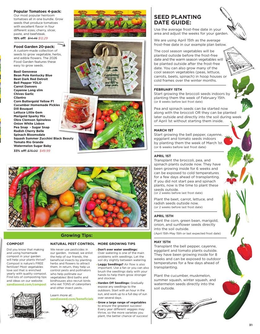 Sandia Seed Company Seed Catalog Weekly Ad January 1 - December 31, 2026