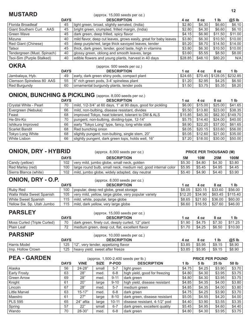 Jordan Seeds Seed Catalog Weekly Ad January 1 - December 31, 2026