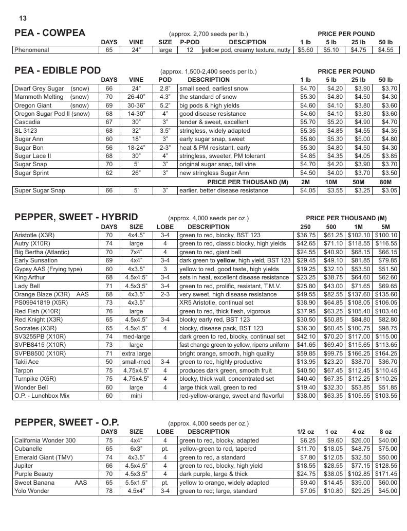 Jordan Seeds Seed Catalog Weekly Ad January 1 - December 31, 2026