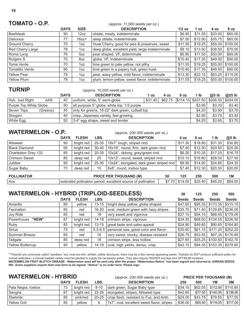 Jordan Seeds Seed Catalog Weekly Ad January 1 - December 31, 2026