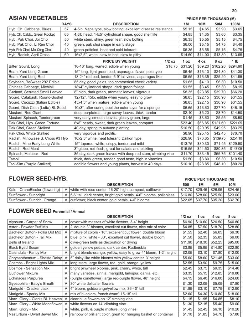 Jordan Seeds Seed Catalog Weekly Ad January 1 - December 31, 2026