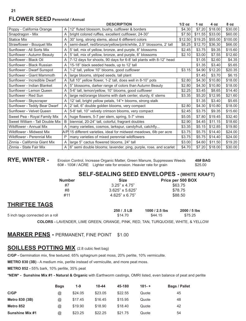Jordan Seeds Seed Catalog Weekly Ad January 1 - December 31, 2026