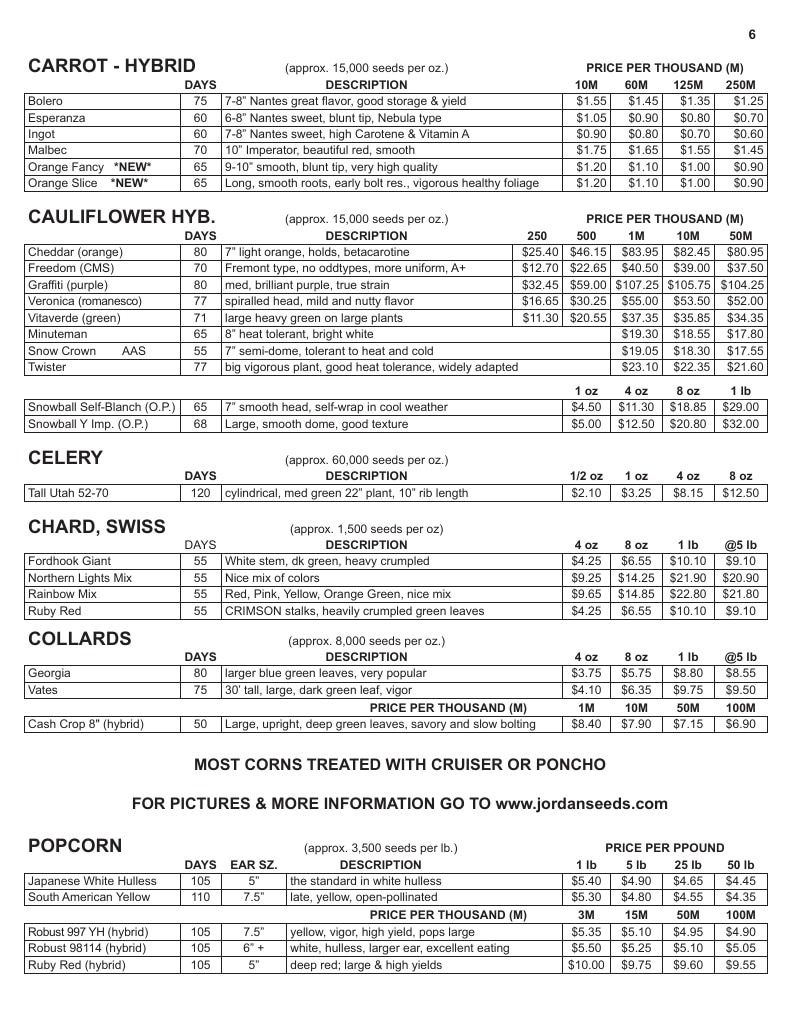 Jordan Seeds Seed Catalog Weekly Ad January 1 - December 31, 2026