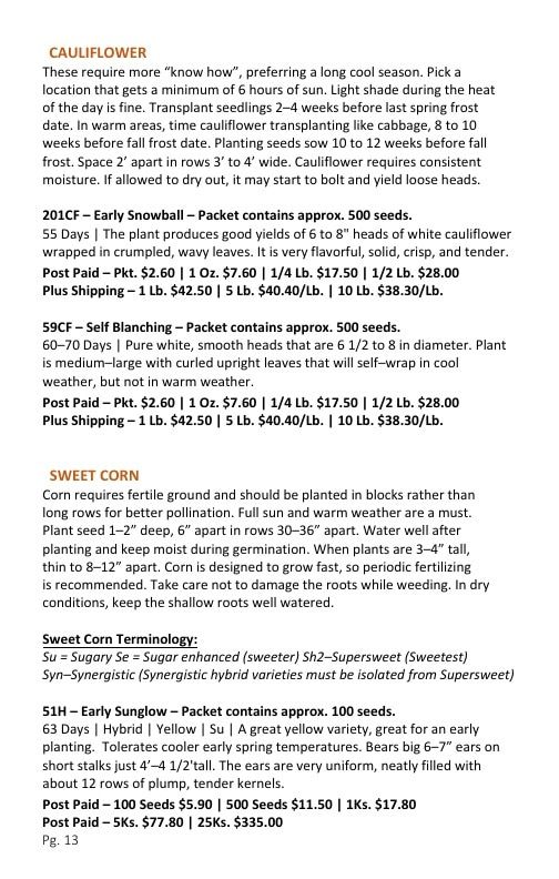 Burrell Seed Growers Seed Catalog Weekly Ad January 1 - December 31, 2026