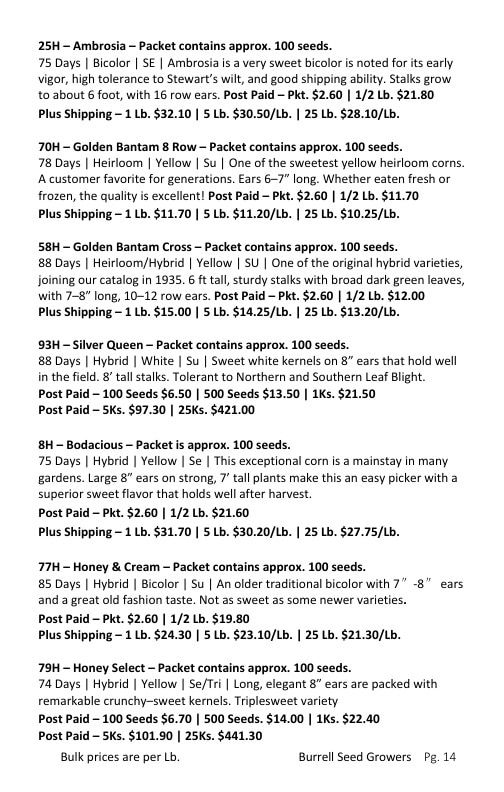 Burrell Seed Growers Seed Catalog Weekly Ad January 1 - December 31, 2026
