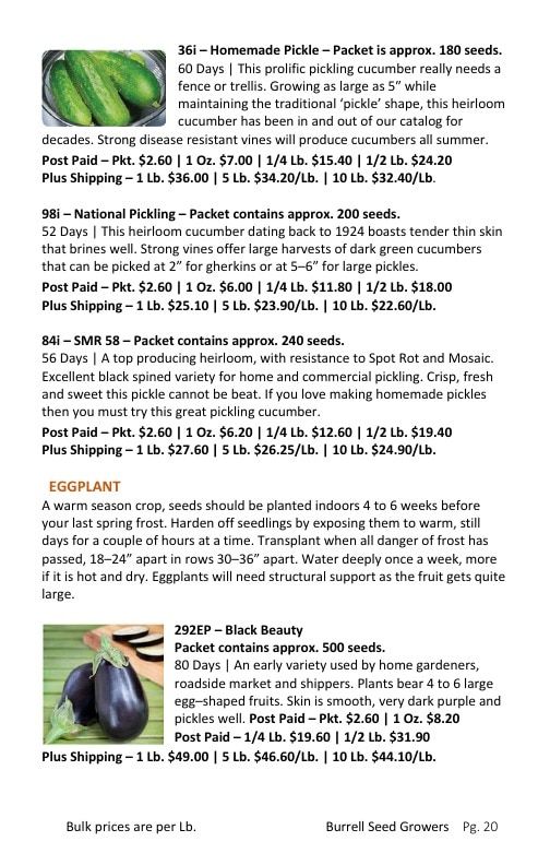 Burrell Seed Growers Seed Catalog Weekly Ad January 1 - December 31, 2026
