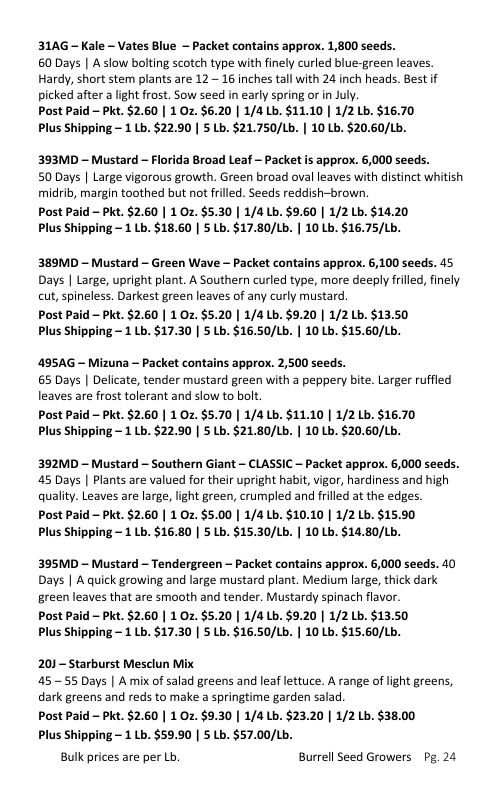 Burrell Seed Growers Seed Catalog Weekly Ad January 1 - December 31, 2026
