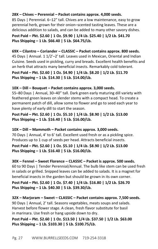 Burrell Seed Growers Seed Catalog Weekly Ad January 1 - December 31, 2026