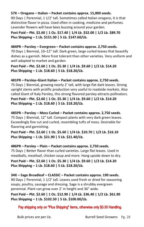 Burrell Seed Growers Seed Catalog Weekly Ad January 1 - December 31, 2026