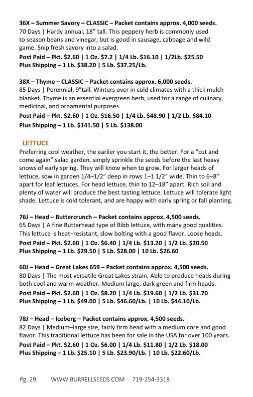 Burrell Seed Growers Seed Catalog Weekly Ad January 1 - December 31, 2026