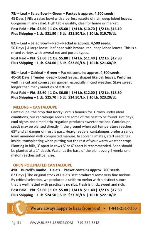 Burrell Seed Growers Seed Catalog Weekly Ad January 1 - December 31, 2026