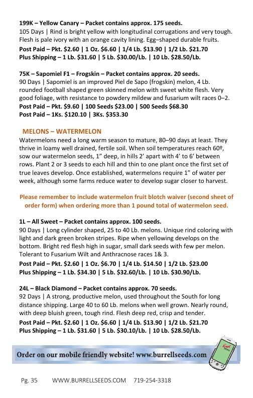 Burrell Seed Growers Seed Catalog Weekly Ad January 1 - December 31, 2026